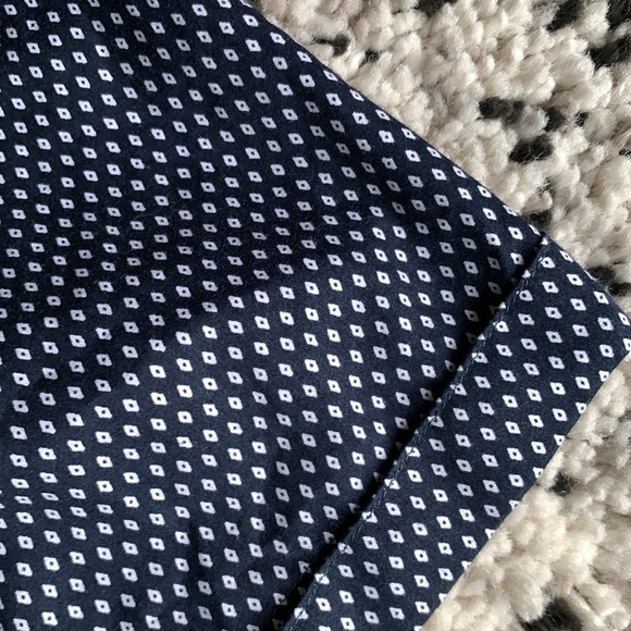 Ted Baker London Short Sleeve Shirt Button Down Casual Dress Navy Blue White 4 L - Picture 12 of 13